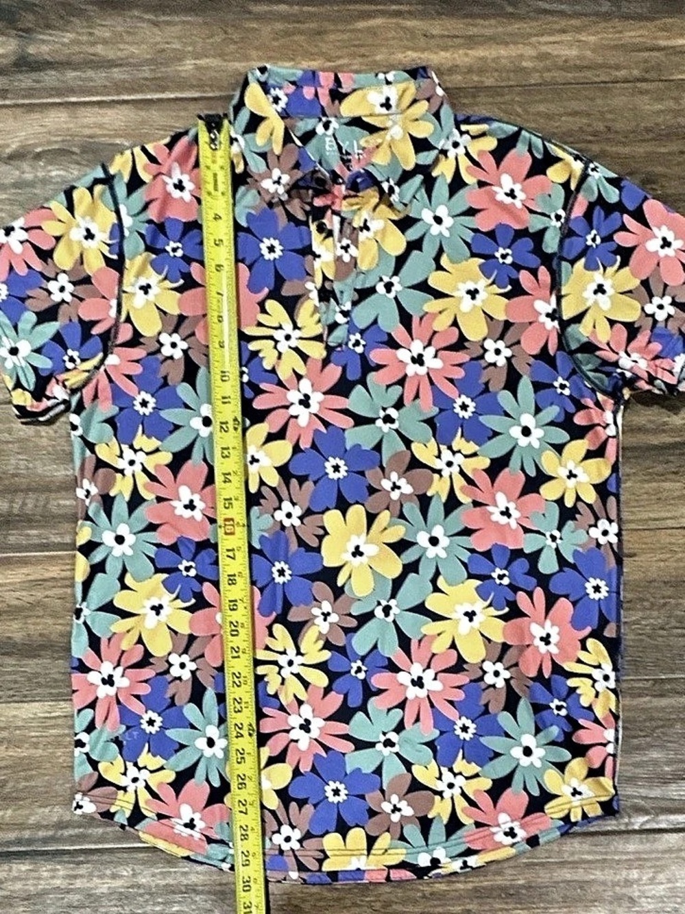 BYLT Floral Polo Shirt Multicolor Large Like New
